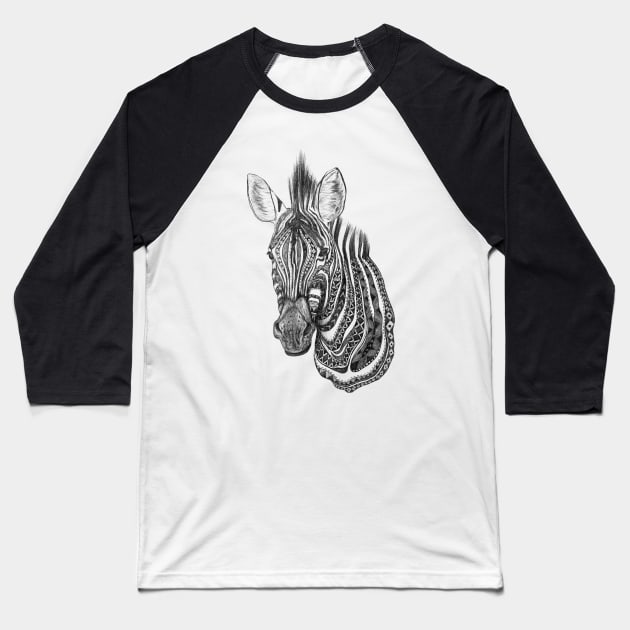 Zebra Baseball T-Shirt by sonice